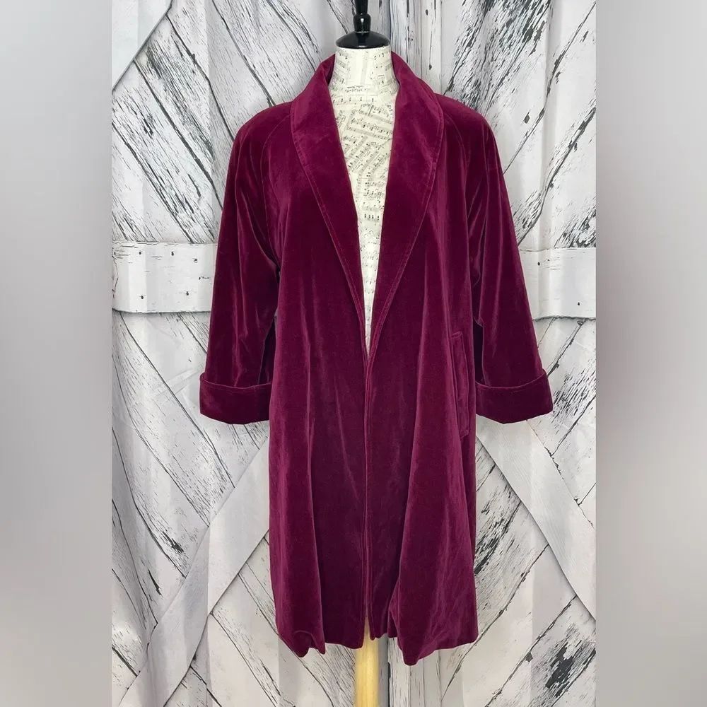 Vintage Dumas Velveteen Opera Coat Burgundy S/M